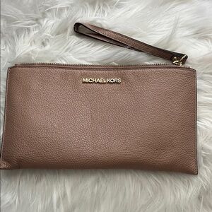Michael Kors Brown Leather Wristlet